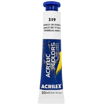 TINTA ACRILICA BISNAGA 20ML BRANCO TITÂNIO 319 ACRILEX