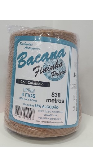 BARBANTE FININHO CARAMELO 4 FIOS 600G.