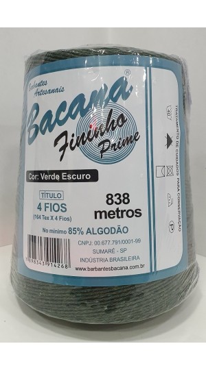 BARBANTE FININHO VERDE ESCURO 4 FIOS 600G.