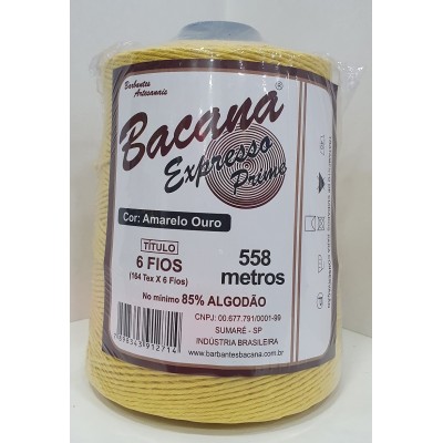 BARBANTE EXPRESSO AMARELO OURO 6 FIOS 600G.