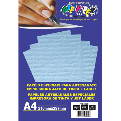 PAPEL VERGE AZUL OFFPAPER 180G