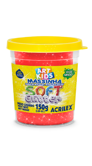 MASSA DE MODELAR SOFT C/ CLITER 150G. 205 VERMELHO