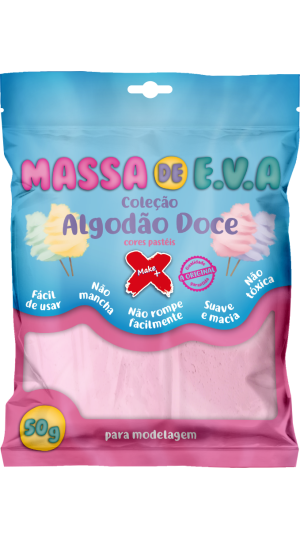 MASSA DE EVA 50G. ROSA ALGODÃO DOCE MAKE MAIS
