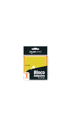 BLOCO ADESIVO AMARELO 76X76MM JOCAR