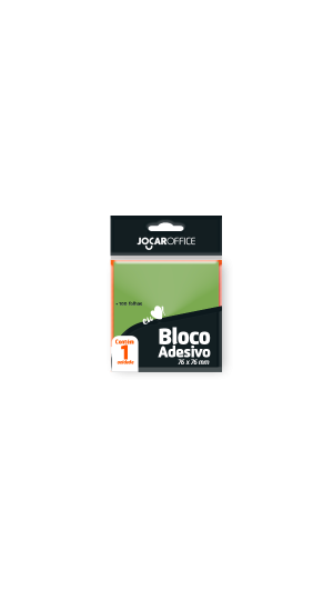 BLOCO ADESIVO VERDE 76X76MM JOCAR